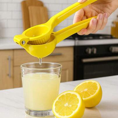 1pc Portable Multifunctional Aluminum Citrus/Lemon Juicer - Easy Squeeze Design, Non-Slip Handle, Effortlessly Squeeze Citrus/Lemon And Other Fruits & Vegetables, Portable And Easy To Clean, No Electricity Required, Suitable For Home Kitchen, Restaurant, Outdoor Camping, Travel, Campus Cafeteria, Office, Holiday Party, Leisure Gathering - Essential Manual Lemon Squeezer For Fresh Juice Lovers, Space-Saving Kitchen Tool, Kitchen Accessory, Home Decor, Mother's Day Gift