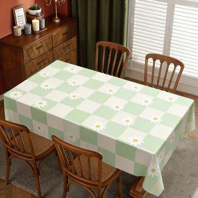 1pc Fashionable Printed Tablecloth, Polyester Fiber Material, Suitable For Summer, Indoor/Outdoor Use, Applicable For Picnics, Festivals, Restaurants, Cafes, Kitchens, Birthday Parties, Home Decor, Weddings And Events