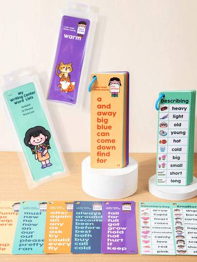 1 Set Multicolor English Sight Words Flash Cards, Loose Leaf Ring Vocabulary Memory Cards | Montessori Toys Educational Learning Activities For Toddlers | Kindergarten Preschool Language Interactive Games | Portable Travel Toys Busy Book For Toddler Gifts | Brain Development Baby Toys Toddler Toys Kids Toys, Toys For Kids