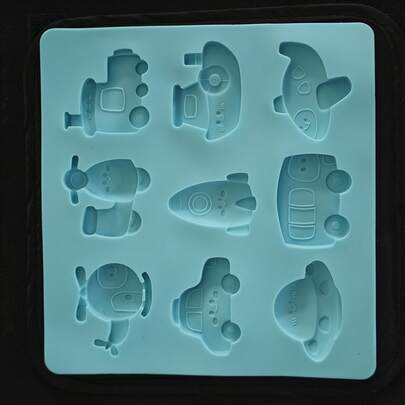 9件套蓝色硅胶模具，适用于石膏、肥皂、蜡烛、珠宝制作、DIY工艺品、家居装饰