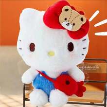 SANRIO 三丽鸥 Hello Kitty 夏威夷时尚毛绒玩具 1 件装，My Melody、Kuromi、Pochacco，学生背包，可爱毛绒玩偶，包包挂件，礼品包装，节日礼物 - 彩色 - 查看 4