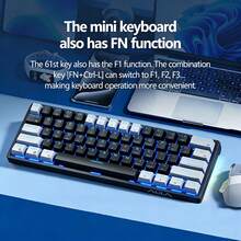 AULA Bàn phím cơ có dây F3361, 61 phím, nhỏ gọn và di động, switch có thể thay nóng, đèn nền RGB, N-Key Rollover, keycap PBT, nhiều tùy chọn màu sắc, lập trình macro, phù hợp cho văn phòng và chơi game. - Xem 7