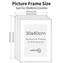 HIMEETIME 1/3件装铝合金相框，尺寸30x40厘米/A3/A4，金属框，窄边防锈金属框，适用于海报、画布和证书，现代家居，婚礼照片展示，工作室墙面艺术，办公室奖品装饰（金色/银色/黑色） - 半圓弧鋁合金相框 - 查看 16
