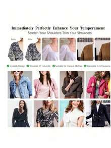 Reusable Adhesive Shoulder Pads For Women - Invisible Sponge Shoulder Enhancer, Non-Slip & Breathable, For Suits, Dresses, Blouses - A - View 2