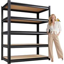5-Tier Garage Shelving Heavy Duty 2000LBS Garage Shelves Adjustable Metal Shel - As Pic - View 7