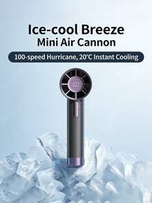 Mini Handheld Air Cannon Fan, 100-Level Infinite Hurricane Technology With Wind Speed Display. Hold For 2 Seconds To Get A Surprise. Portable And Cooling, Ideal For Travel! - Multicolor - View 2