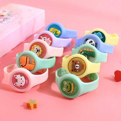 1/5/10/20pcs Cartoon Pattern Flashing Wristband Decoration, Random Cute Animal Design, Shake To Light Up, Small Birthday Gift, Classroom Reward, Holiday Gift, Suitable For Ramadan/Easter/Halloween/Christmas, Christmas Stocking Stuffer, Party Favor Bag Filler, Children's Party Favors, Children's Game Prizes, Boys Blue, Girls Pink, Children Toys