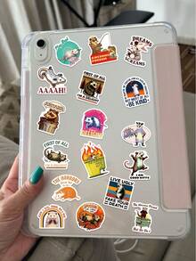 50pcs Cartoon Possum Sticker Cute Funny Decal For Diary Fridge Closet Wallet Backpack Envelope Label Magazine Decal Sticker (Not Easy To Fall Off) Stickers Scrapbook Supplies Scrapbooking - 1 Set - View 8