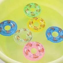Assorted Colorful Mini Swimming Rings Toys For Turtles, Hamsters, Fish Tank Decor, Pet Swimming & Sunbathing Accessories, Random Styles - View 3