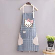 SANRIO 1pc Adjustable Size Waterproof & Oil-Resistant Hello Kitty Apron With Large Pockets And Towel, Made Of Polyester Fiber Anti-Stain Material, Suitable For Women Cooking, Household, Restaurant, Crafts, Gardening, BBQ, School, Cafe, Outdoor Activities, Great Christmas Gift For Both Men And Women - Multicolor - View 4