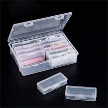 13pcs Set [1 Large Box + 12 Small Boxes] Transparent Plastic Storage Boxes, Suitable For Crafts, Jewelry And Beads - Multi-Purpose Storage Boxes With Lids For Earphones, Cables, Dust-Proof Desktop Organizer, Bedroom - Clear - View 7