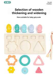 Children's Matching Fishing Puzzle Stacking Blocks Toy, Montessori Early Education Cognitive Matching Fish Toy For Boys And Girls - Multicolor - View 9