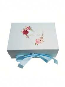 1pc Personalized Gift Box, Wedding Gift Box, Magnetic Decorative Box With Lid And Ribbon, Suitable For Men And Women, Foldable Proposal Box For Christmas, Valentine's Day, Wedding, Birthday, Mother's Day - Multicolor - View 8