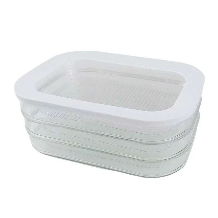 Cajas de almacenamiento para refrigerador - Transparente de tres capas (con tapa) - Ver 1