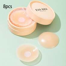 8 piezas de almohadillas de sujetador de silicona, copas de sujetador invisibles con puntos antideslizantes, adecuadas para vestidos de novia, vestidos de noche sin tirantes, lavables y reutilizables - Albaricoque - Ver 4