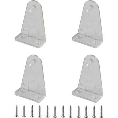 4Pcs Hold Down Bracket 2 Blinds, Plastic Bottom Rail Hold Clips With Installation Screws, High Profile Blinds And Shades