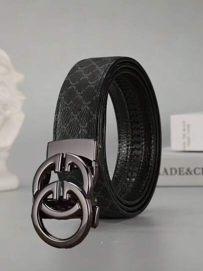 男士时尚休闲字母印花腰带