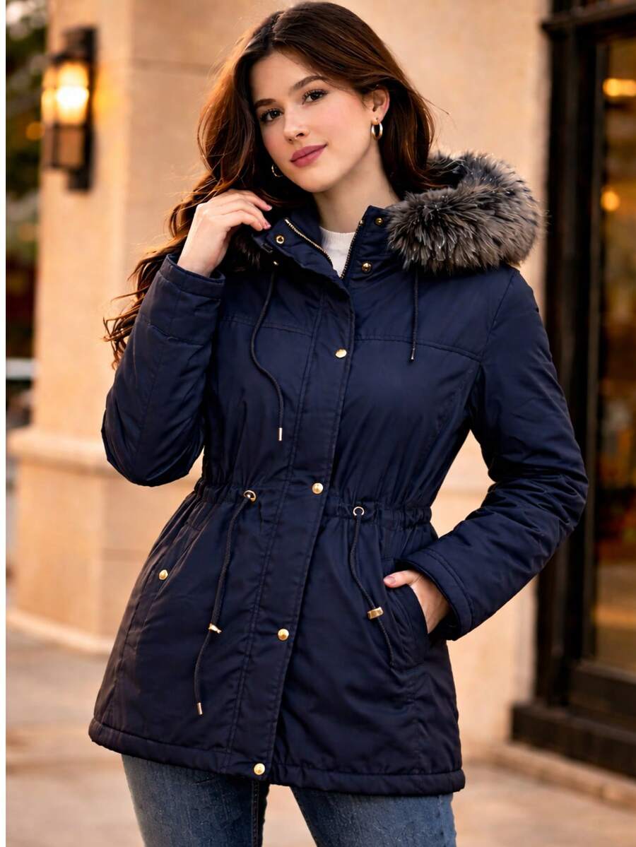 Women's StopTop Premium Parka Jacket - Perfect And Elegant Fit - Màu xanh hải quân - Xem 1