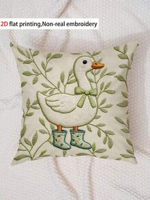 1pc 45*45cm Soft Throw Pillow Cover, Cute Duck Print, Suitable For Living Room, Bedroom, Office Decor (Pillow Insert Not Included), Adorable Animal Cushion Cover | Cartoon Duck | Durable Decorative Pillow - Multicolor - View 9
