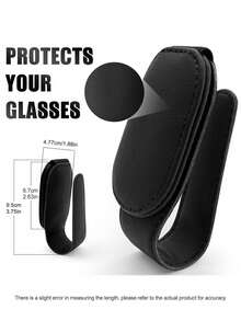 1pc Car Sun Visor Glasses Clip, Non-Slip PU Material Glasses Storage Clip, Magnetic Leather Fashion Glasses Clip, Glasses Hook Clip, Car Interior Sun Visor Accessory, Car Glasses Frame, Glasses Storage Holder, Car Accessories, Sunshade Travel Essential/Holiday Essential/Travel Essentials/Travel/Car Accessories - Multicolor - View 4