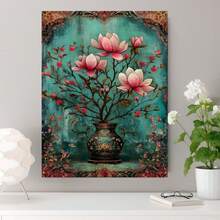 Cuadro 2D plano, 2D plano, una sola pieza de arte en lienzo con marco de madera y diseño impresionante, ideal para la decoración del hogar y un maravilloso regalo para Eid o Ramadán. Esta obra de arte decorativa es adecuada para varios espacios, incluyendo salas de estar, dormitorios y oficinas. - Enmarcado - Ver 3