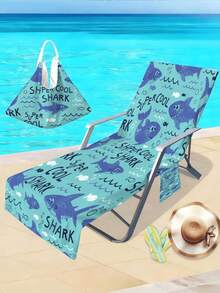 1 pieza Toalla de playa con diseño de animal marino - Suave, de secado rápido, de tela tejida súper absorbente, adecuada para viajes, yoga, natación y picnic | Diseño ligero y moderno en marrón y beige, esencial de playa | Toalla súper absorbente, manta de playa, funda para silla de playa - d - Ver 3