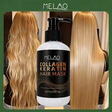 MELAO Collagen Keratin Hair Mask - Intensive Repair For Damaged & Fragile Hair, Reduce Breakage, Restore Strength And Shine - Black - View 1