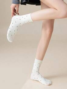1/2/3/5 đôi tất nữ chấm bi tối giản bằng cotton, kiểu dáng thanh lịch, đa năng, đơn giản, phù hợp với giày bệt, giày thường ngày, dép lê, sandal, mùa xuân/hè/thu. - Nhiều màu - Xem 5
