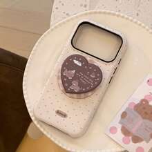 Ốp điện thoại từ tính GUCADI, họa tiết trái tim mơ + chú chó sô cô la cam, hình chú cún chấm bi nâu tối giản, tương thích với iPhone 17 Pro Max, chân đế từ tính 16cm, miếng dán màn hình 15cm, họa tiết dễ thương, nữ tính, hình học, phong cách tối giản, hoạt hình, đáng yêu, độc đáo, phong cách . - Màu be - Xem 10