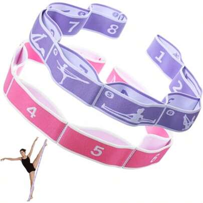 EILM 2 Pcs Stretch Bands 8 Loop Adustable Dance Stretching Straps Pracl Reusable Ballet Foot Stretcher For Gymics Equment For Ballet Cheerleading Yoga Training