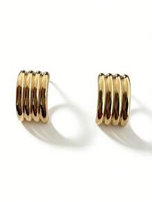 Pendientes de estilo minimalista exagerado para mujer - Multicolor - Ver 3