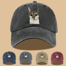 A Quirky And Cute Internet-Famous Cat Printed Baseball Cap That Is Lightweight, Comfortable, And Breathable. This Stylish And Easy Cap Is Suitable For Both Men And Women, With An Adjustable Size. It'S Perfect For Truck Driver Dads - màu đen - Xem 4