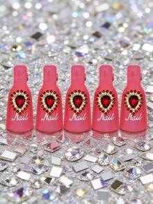 10个装红宝石指甲油卸甲夹。粉色亚克力指甲油卸甲液 - UV凝胶指甲油卸甲液 - 美甲工具包装盖 - 美甲护理工具。指甲油卸甲盖支架，指甲油卸甲工具，凝胶指甲油卸除包装工具，卸甲夹，指甲清洁包装夹 - 彩色 - 查看 4