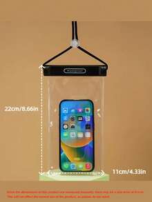 Thick Waterproof 3-Fold Transparent Touchscreen Phone Pouch, Outdoor Swimming Halter Phone Bag - Multicolor - View 10