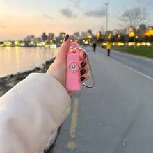 1pc Personal Safety Alarm Keychain For Women, 130dB Emergency SOS Alarm & Self Defense Alarm Keychain, Anti Assault Personal Siren Device With LED Flashing Light - Pink - View 7