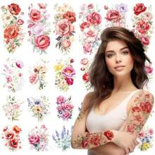 30 Hee Flower  Adult - Watercolor Floral Tattoo Temporary Ic Fake Tattoo Leeve Fetival Acceorie And Body Art Decor For Wen Girl - Hình xăm hoa dành cho người lớn - Xem 1
