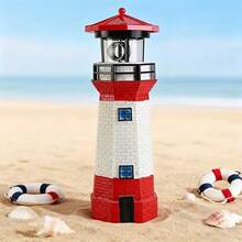 Solar Lighthouse Garden Outdoor Statue, IP44 Waterproof, Solar Outdoor Light,  1200mAh,Automatic Rotating Solar Light For Garden, Yard, Patio, Ground, Christmas Furniture Decoration, Halloween Decoration, Tabletop Decoration; Unique Housewarming Gift/1pc - SJKDT - Xem 7
