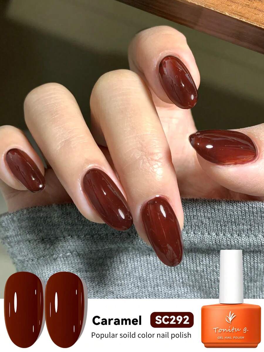 Tonitu g. Tonitu G 7ml 果冻色凝胶指甲油,黑色、白色、玫瑰色、黄色、蓝色、红色、粉色,不含HEMA和TPO,UV/LED灯适用,可卸除,半永久性,适合居家美甲沙龙和日常美甲设计 - 彩色 - 查看 1