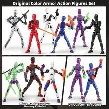 6pcs Movable Action Figure 3D Toy Model, Multi-Joint Posable DIY Assembly Numerical Character Desktop Decor, Comes With Various Weapons, Christmas/Halloween Gift Set - 6pcs - View 8