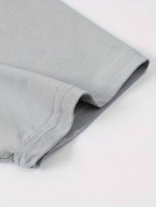 Camiseta de ajuste regular con estampado de gatito pintado a mano para hombres DXAO - Gris - Ver 5