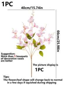 1株25.98英寸人造水仙玉兰花，适用于花瓶、家居客厅、婚礼餐桌摆饰、浪漫主题、人造植物、秋季装饰、房间、书桌、花园装饰、房间配件、情人节、生日毕业礼物 - 粉色 - 查看 3