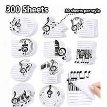 10 piezas de notas adhesivas con tema de notas musicales, notas adhesivas con pentagrama y símbolos musicales, blocs de notas con forma de nota, papel suave fácil de escribir, adhesión fuerte que no se desprende fácilmente, adecuadas para anotaciones de partituras musicales, notas de aula, pegatinas de mensajes, pegatinas de notas y imanes de nevera - Multicolor - Ver 8