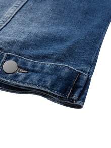 Men's Long Sleeve Retro American Style Denim Jacket, For Fall - Medium Wash - View 7