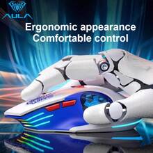 AULA S55 Wired Mechanical Style Ergonomic Design 7200DPI Breathing Light Gaming Mouse, Suitable For PC And Laptop - View 5