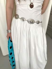 1pc Silver-Tone Alloy Material Vintage Waist Chain For Women - Silver - View 3