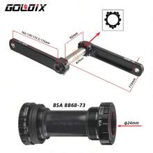 GOLDIX 50-34T/52-36T/53-39T 公路自行车曲柄组，超轻 22/20 速曲柄组，兼容 SRAM 105 7020 8020 传动系统 - 黑色 - 查看 5