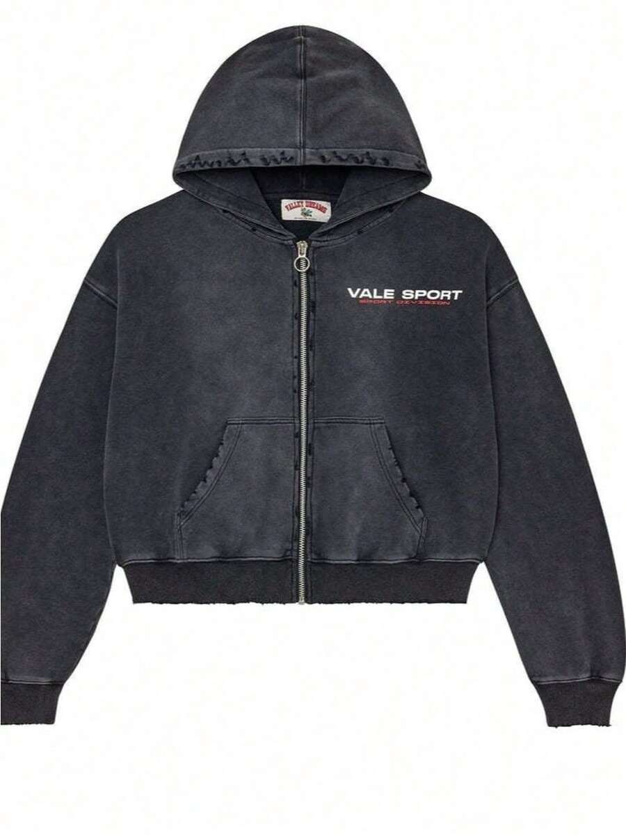 American Graffiti Print Loose Casual Zip-Up Hooded Sweatshirt For Men And Women - YN-10 - 查看 1