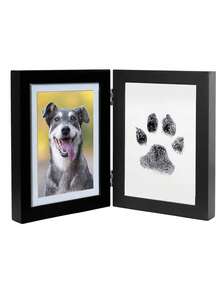 1 Khung ảnh kỷ niệm thú cưng có thể gập lại, kèm theo 1 miếng đệm in dấu chân không cần mực. Miếng đệm in dấu chân không cần mực để tạo kỷ niệm dấu chân mèo/chó. - Một cỡ - Xem 7