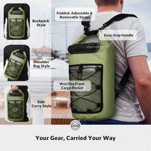 Ski Bag - 25L Green (with Phone Case) - View 4