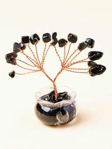 1pc Natural Yellow Quartz Feng Shui Money Tree Decor, Cute Desktop Ornament For Office, Home Healing - Multicolor - View 7